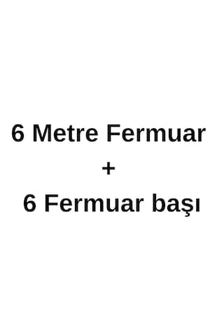 Beyaz Metrelik Fermuar 6 Metre + 6 Fermuar Başlığı 01 Beyaz