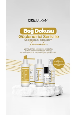 Dermalog Yanmış Yıpranmış Saçlar Için Pürüzsüzleştirici & Onarıcı Bağ Dokusu Güçlendirici Saç Bakım Seti 3 Lü