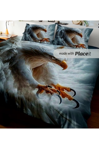 Özel Tasarım Çift Kişilik Nevresim Takımı 240x260 Cm Pamuk Saten5 Sarı - Siyah