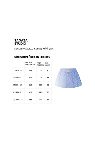 Sagaza Studio Ss6011 Kumaş Mini Şort İndigo