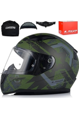 Ls2 Rapıd 2 Thunder Bırds Kapalı Motosiklet Kaskı Mat Yeşil