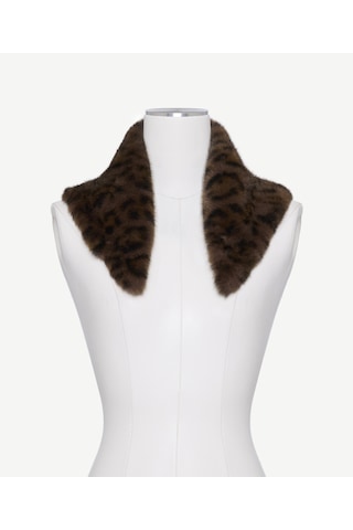 Yargıcı Leopar Desenli Üçgen Suni Kürk Yaka 26kkyk1006x 003 Kahverengi