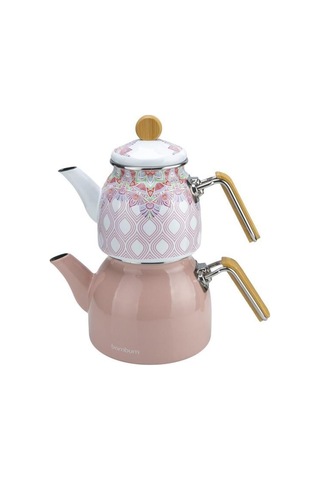 Bambum Unique - Bambu Kulplu Çaydanlık Takımı Pembe Pembe