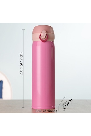 Ebitda 450ml Yaratıcı Paslanmaz Çelik Vakum Şişe, Sızdırmaz, Isı Koruma, Taşınabilir Matara Kırmızı