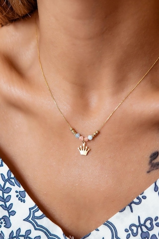 Doğaltaşlı Kral Tacı Kolye