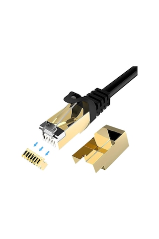 Speeduf 3 Metre Cat7 Patch Kablo Cat 7 Stp Ethernet Kablosu 10gbps Internet 600 Mhz Band Genişliği