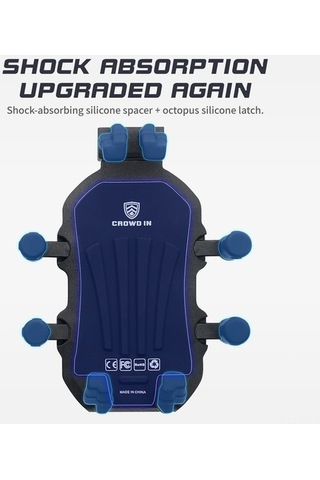 Besthome1 Dayanıklı Motosiklet Telefon Tutucu - 8 Kollu Ayarlanabilir, Titreşim Önleyici, Çalınmaya Karşı Korumalı Siyah Siyah