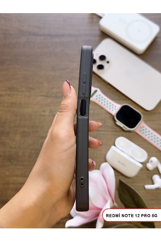 Redmi Note 12 Pro 5g Uyumlu Kamera Korumalı Darbeye Dayanıklı Renk Atmayan Keep Silikon Kılıf Siyah