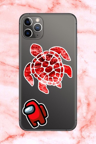 Kırmızı Temalı Laptop Notebook Tablet Sticker Seti 18 Adet Diğer