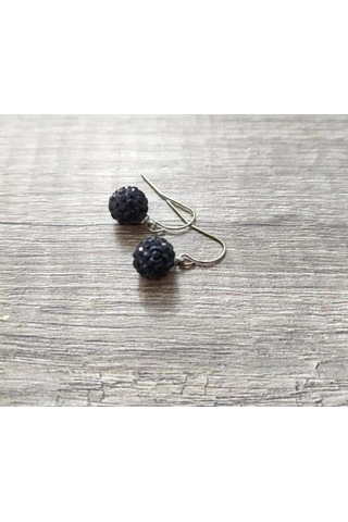 Hdmarketim Şambala Model Swarovski Taşlı Siyah Sallantılı Küpe Çok Renkli