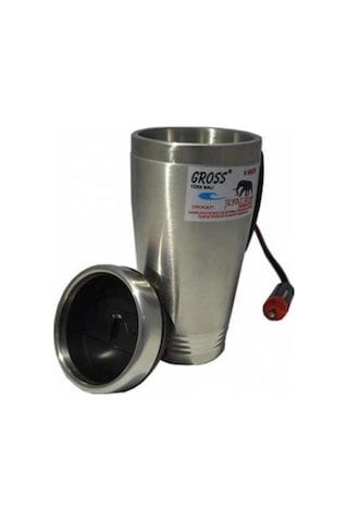 Gross 24 Volt Araç Termosu Ketil Su Isıtıcı Termos 500 Ml Krom