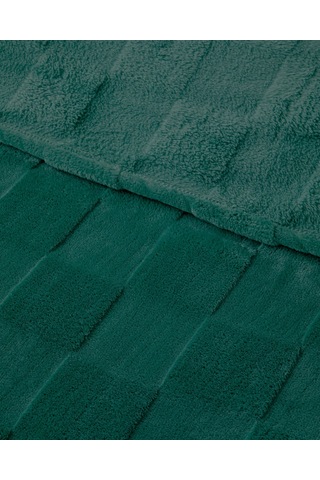 English Home Classic Check Jakarlı Supersoft Tek Kişilik Battaniye 150x200 Cm Koyu Yeşil Koyu Yeşil