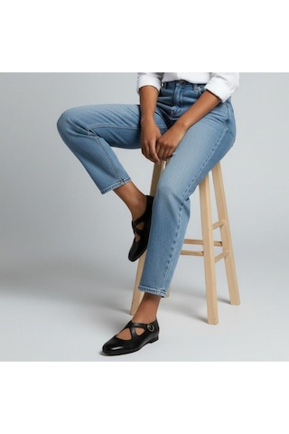 Ne&ve Shoes Siyah Hakiki Deri Çapraz Bantlı Kadın Günlük Babet