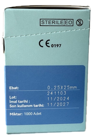 Akupunktur İğnesi Kuru İğne 0.25x25 Mm Beşli Tüpsüz 1000 Adet