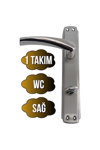 Serçe Bravo Krom İç Kapı Kolu Tuvalet Wc Ve Banyo Kapısı Kolu Aynalı Bir Kapılık Wc Sağ 1 Takım