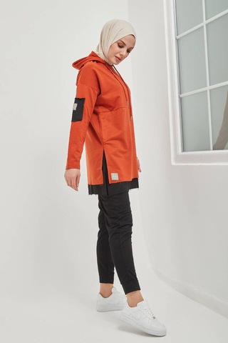 Pamuklu Tunik Pantolon Eşofman Takım TRN2030 Kiremit