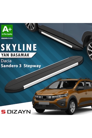 S-dizayn Dacia Sandero 3 Stepway Skyline Aluminyum Yan Basamak 183 Cm 2020 Üzeri A+ Kalite