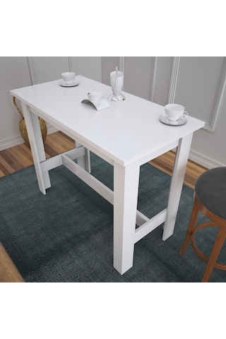 Pasifichome Barra Beyaz Bar Masası & Mutfak Masası / Yüksek Yemek Masası