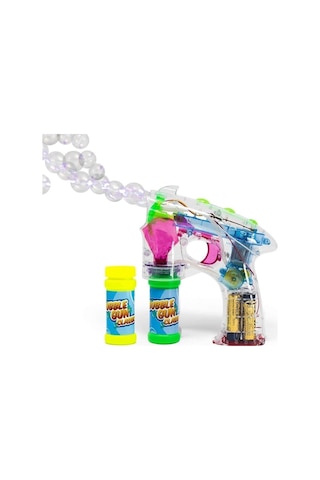 Flash Bubble Gun Pilli Sesli Işıklı Müzikli Köpük Atan Tabanca