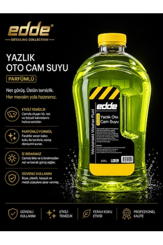 Edde Yazlık Parfümlü Oto Cam Suyu 2,5l Araba Araç Oto Yazlık Silecek Suyu