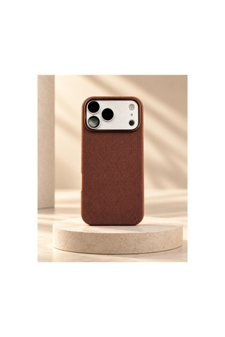 Phone 17 Pro Max Uyumlu Dokulu Kumaş Kılıf Kamera Korumalı Şık Tasarım Copper Bronze - 936004039 Copper Bronze