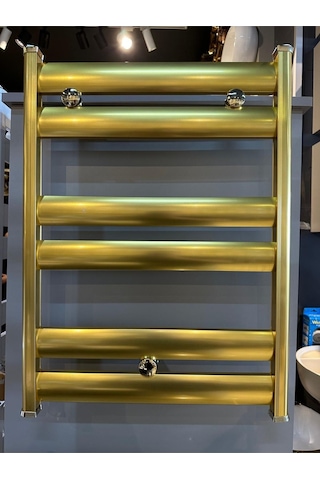 İsaoğlu Yapı Mat Gold Havlupan 50 70 Ölçü Vanalar Dahil Set Banyo Havlupanı Mat Gold
