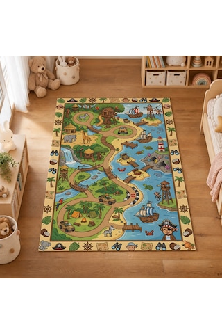 Kartela Halı Safari Kaymaz Taban Çocuk Oyun Halısı - 80 x 120 CM