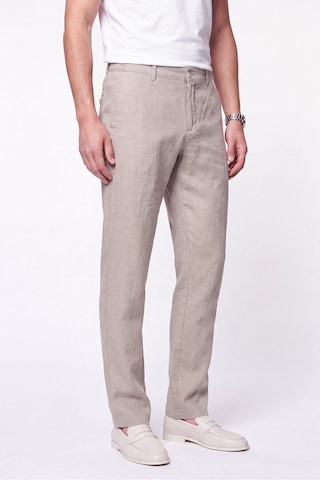 Comfort Fit Beli Lastikli %100 Keten Taş Pantolon P 1215