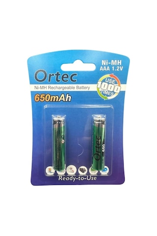 Ortec 1.2v 650mah Ni-mh Aaa Şarj Edilebilir İnce Kalem Pil