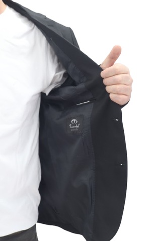 Twenhil Dmctekstil Erkek Ckt-200 Düz Klasik Kesim Normal Kalıp Çift Düğme Blazer Ceket Siyah