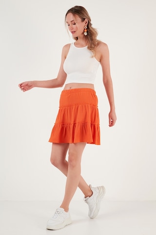 Lela Beli Lastikli Mini Bayan Şort Etek 5865038 Oranj