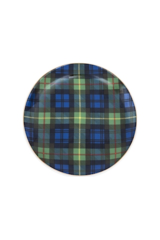 Zm Decor Ekose Yeşil Tabak 17 Cm