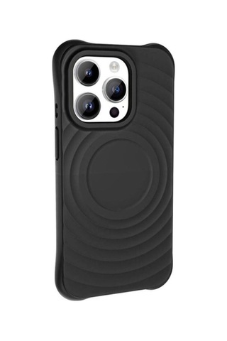 Apple Uyumlu iPhone 14 Pro Max M-safe Şarj Özellikli Airbagli Mat Görünümlü Zore Hepi Kapak Siyah