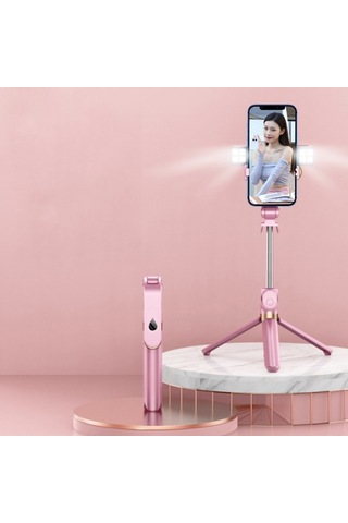 Cbtx Xt06s Canlı Güzellik Bluetooth Tripod Selfie Stick Pembe