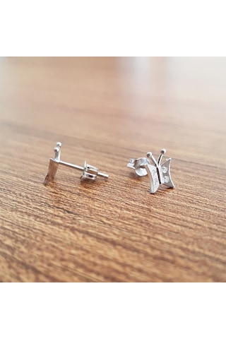 Pırlantalı Beyaz Altın Kelebek Küpe As1Pkp  Altınsepeti