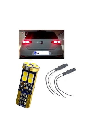 Vw Golf 7 Uyumlu Beyaz Led Plaka Lambası Ampul Seti T10 W5w