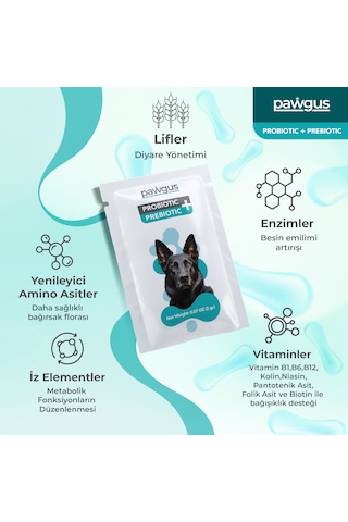 Pawgus Veteriner Serisi Köpekler Için Probiyotik Prebiyotik Sindirim Sistemi Düzenleyici 30 x 2 G