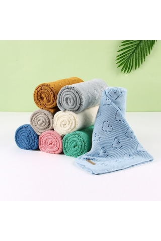 Sones Çok İşlevli Bebek Örgü Aşk İçi Boş Rüzgar Geçirmez Klima Battaniyesi Kılıfı, Boyut: 100x80cm Haki