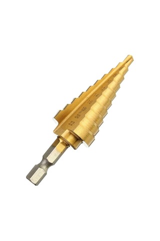 Ccgloball 1 Adet Dayanıklı 422 Mm Yüksek Hızlı Altıgen Titanyum Kaplı Kademeli Konik Matkap Ucu