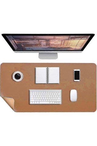 Pu Deri Ve Eco Mantar Masa Matı Çok İşlevli Masa Düzenleyici, Ofis Masa Matı Fmy