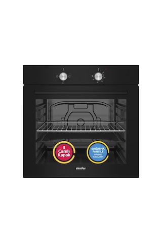 Simfer 8252 80 LT 3 Fonksiyon Mekanik Cam Ankastre Fırın