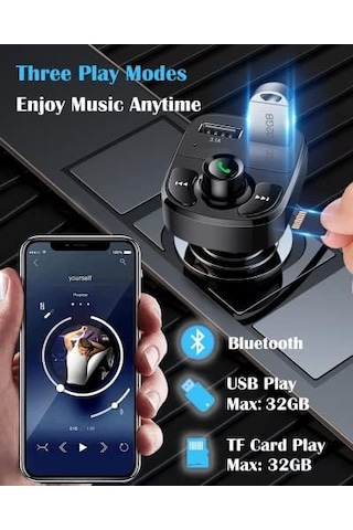 X8 Bluetooth Araç Kiti Fm Transmitter & Çift Usb Şarj Cihazı Kablosuz Müzik