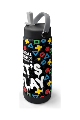 Coral High Siyah Lets Play Desenli Katlanır Ağızlıklı Çelik Termos 650 Ml 38314 Siyah