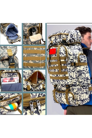 Omeniv Kamuflaj Sırt Çantası 80litre Av Kamp Outdoor Çok Renkli