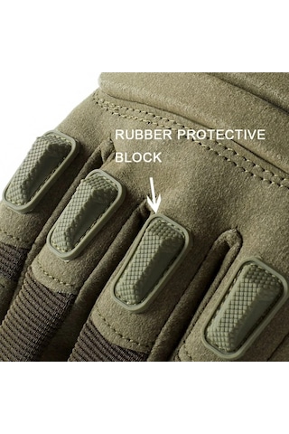 Happychildhood Erkek Xl Boyutu Dokunmatik Ekran Kullanılabilen Motosiklet Eldiveni - Siyah Standart Askeri Yeşil