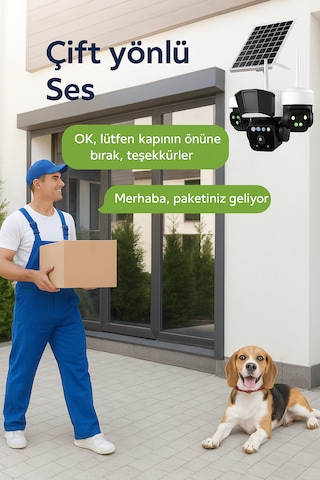 Sim Kartlı 3 Kameralı Gece Görüşlü Solar Güvenlik Kamerası