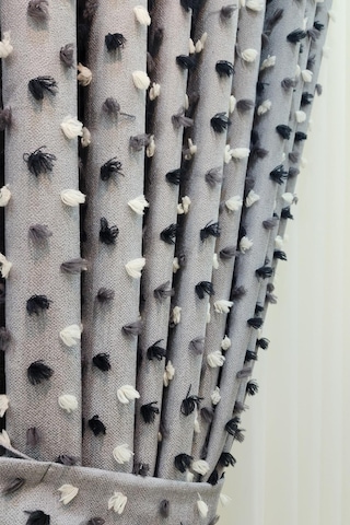 Pastel Püsküllü Fon Perde Gri Renk - Modern Ve Neşeli Tasarım Gri