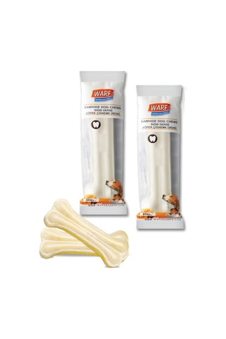 Warf Beyaz Sığır Derisi Köpek Ödül Kemiği 20.5 CM 2 x 150 G