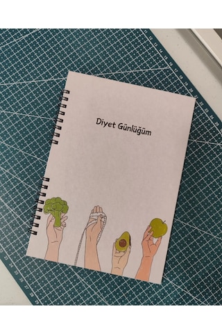 Diyet Günlüğü Defteri A5 Boy Spiralli Beyaz