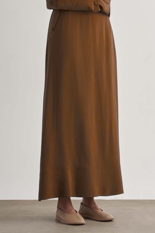 Taba Mizalle Modal Karışımlı Camel Maksi Evaze Etek CAMEL